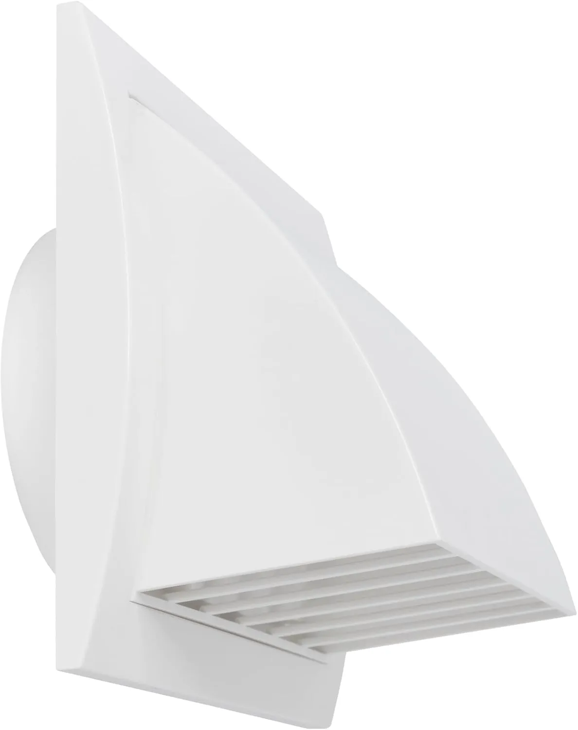 4'' Inch Exhaust Hood Vent with Rain Cover and Flap, White, Indoor and Outdoor Air Vent Cover, HVAC Exhaust Vent Duct Cover, 6'' x 6'' Inch Exhaust Cap (4'' Inch, White)