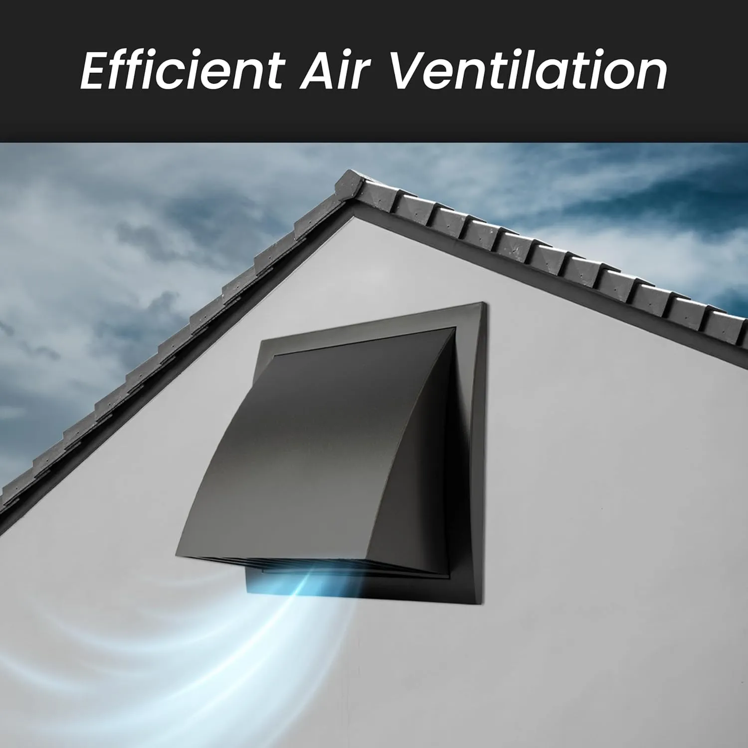 4'' Inch Exhaust Hood Vent with Rain Cover and Flap, White, Indoor and Outdoor Air Vent Cover, HVAC Exhaust Vent Duct Cover, 6'' x 6'' Inch Exhaust Cap (4'' Inch, White)