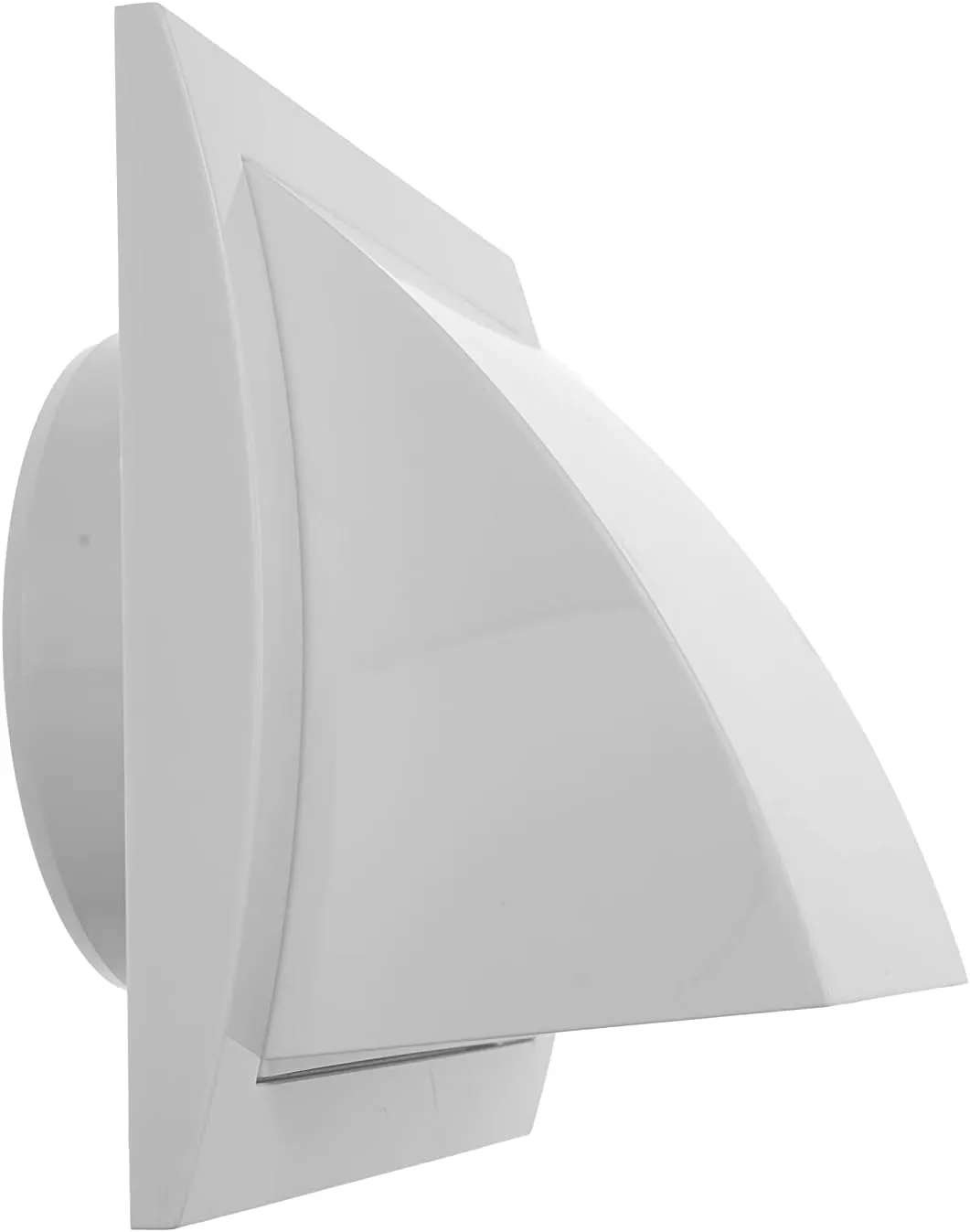 4'' Inch Exhaust Hood Vent with Rain Cover and Flap, White, Indoor and Outdoor Air Vent Cover, HVAC Exhaust Vent Duct Cover, 6'' x 6'' Inch Exhaust Cap (4'' Inch, White)