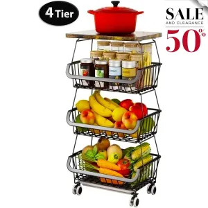 4 Kitchen Act quickly Tier Organizers Basket for and Storage VIP sale LunaLulinlk Fruit