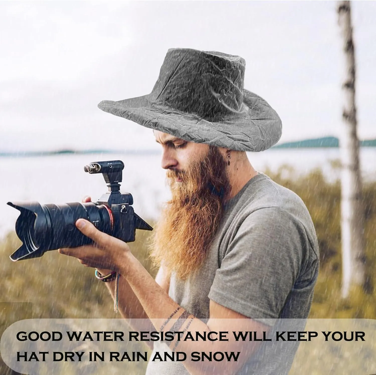 4 Pack Cowboy Hat Rain Cover Plastic Hat Cover Hat Protectors Men's Rain Hat Cowboy Hat Covers for Storage