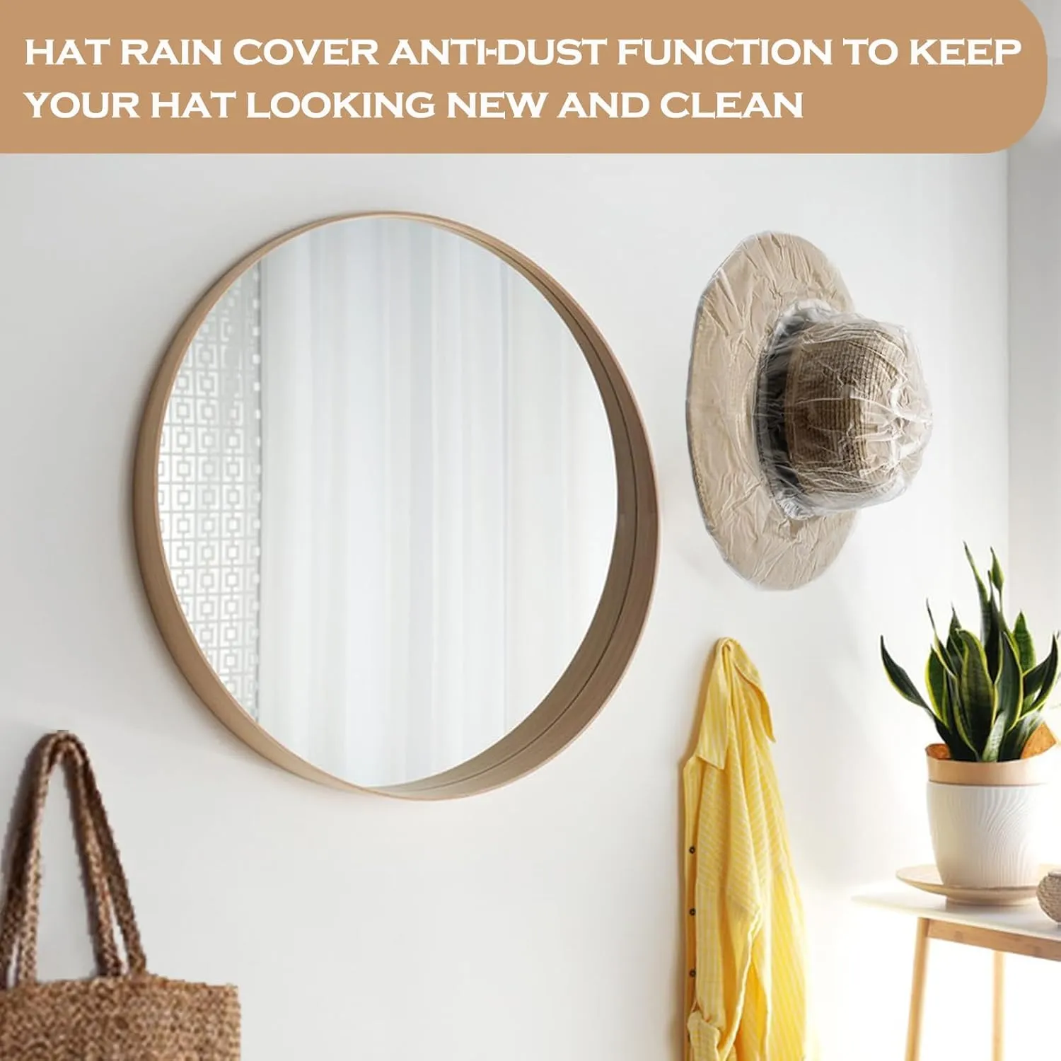 4 Pack Cowboy Hat Rain Cover Plastic Hat Cover Hat Protectors Men's Rain Hat Cowboy Hat Covers for Storage