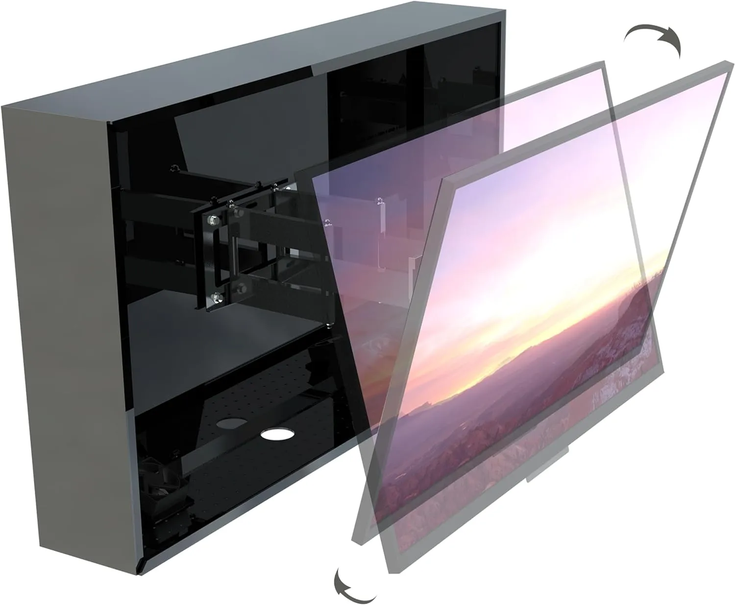 40-43inch Weatherproof Outdoor TV Cover with lock, Hard and Durable, Clear Dust ResistantTelevision Enclosure for Outside(Left Door), with TV Mount and Cooling Fans Included