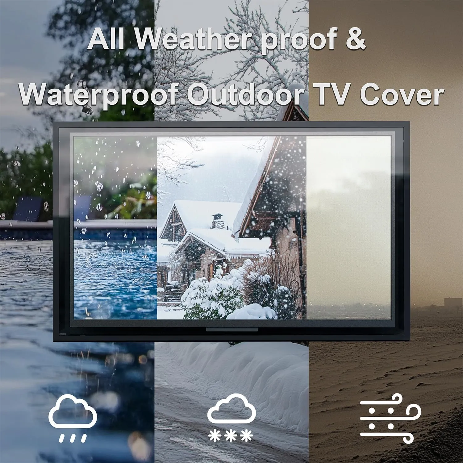 40-43inch Weatherproof Outdoor TV Cover with lock, Hard and Durable, Clear Dust ResistantTelevision Enclosure for Outside(Left Door), with TV Mount and Cooling Fans Included