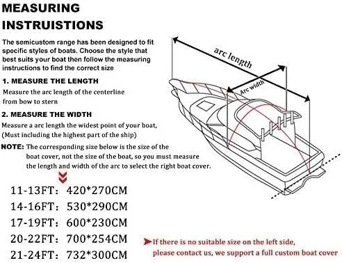 420D Oxford Cloth Boat Cover, Heavy Duty All Weather Outdoor for Yachts, Speedboats, Water Skis, V-Hulls, Black Boat Cover(14-16ft)