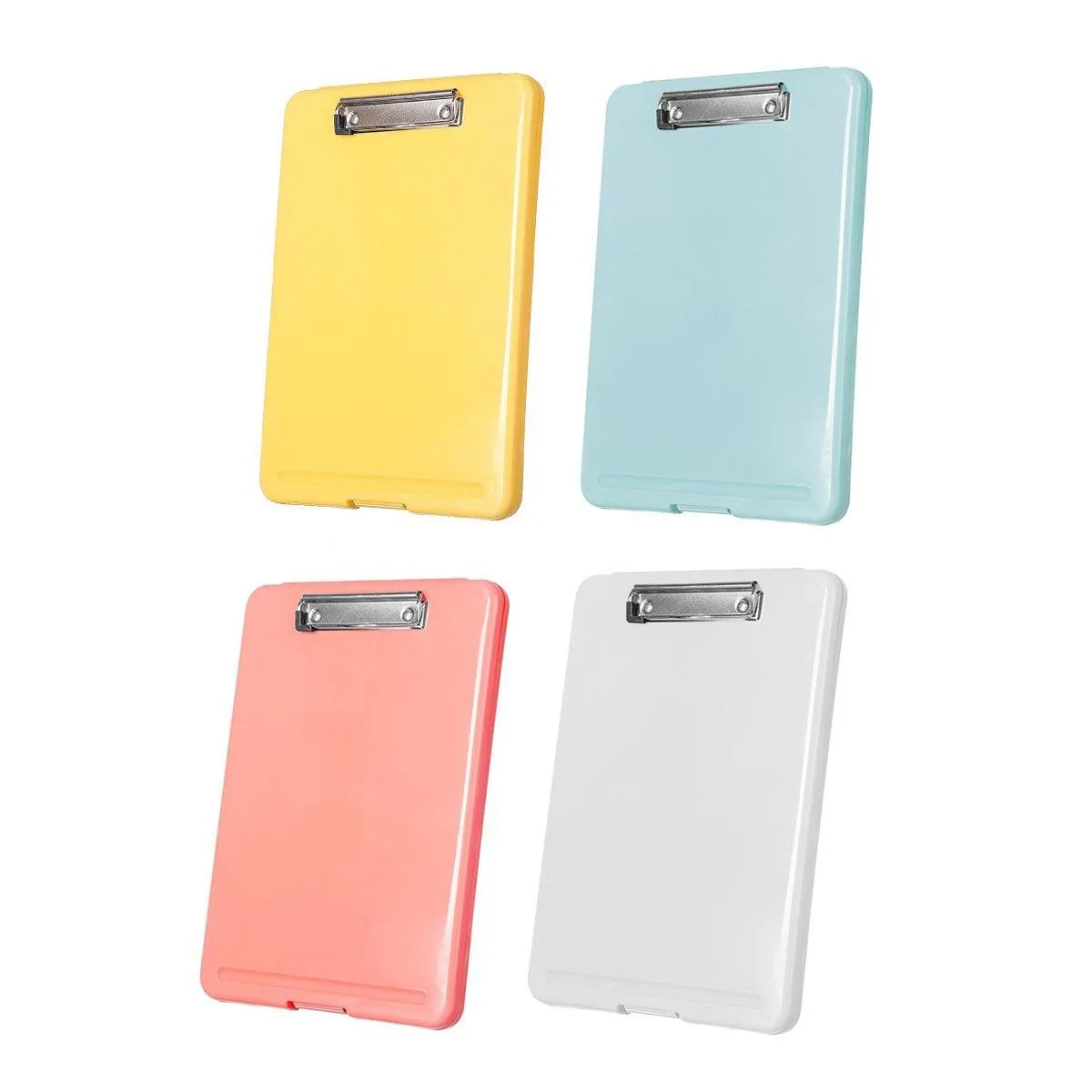 4PCS Waterproof Clipboard Storage Box Case Board Clip File Box Organizer Plastic