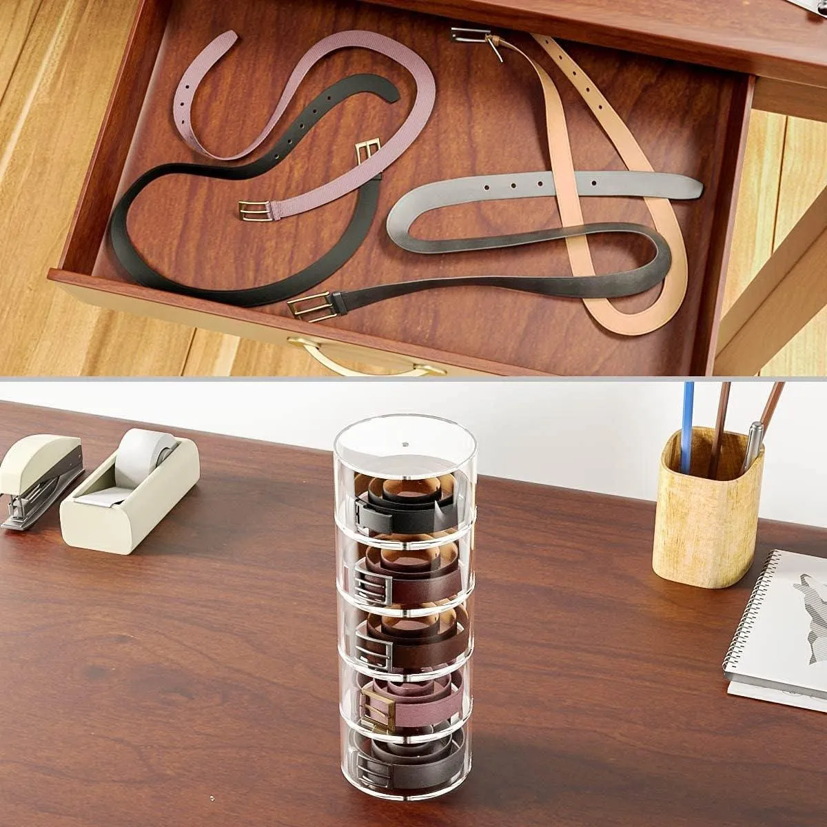 5 Layer Rotating Storage Box Transparent Jewelry Organizer for Home Display