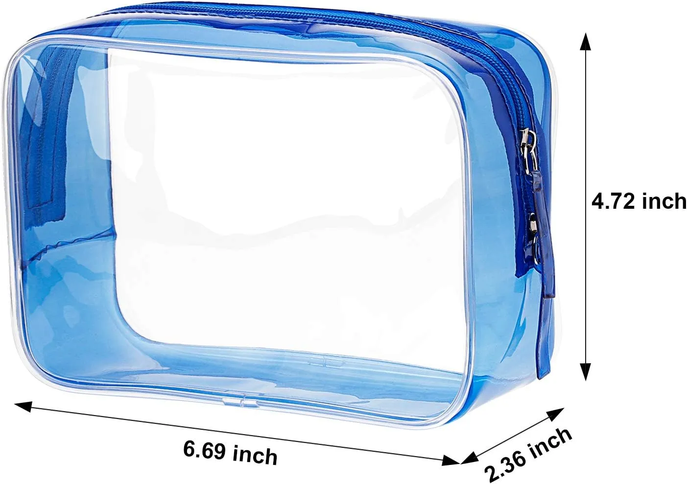 5 Pack Clear PVC Zippered Toiletry Carry Pouch Portable Cosmetic Makeup Bag for Vacation, Bathroom and Organizing