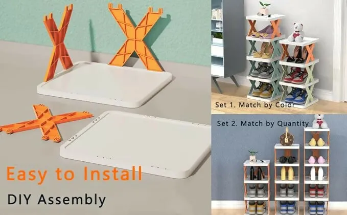 6-Layer Stackable Shoe Rack with Adjustable Storage Organizer for Bedroom & Entryway