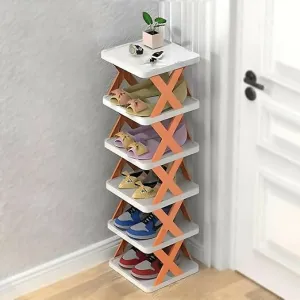 6-Layer Stackable Shoe Rack with Adjustable Storage Organizer for Bedroom & Entryway