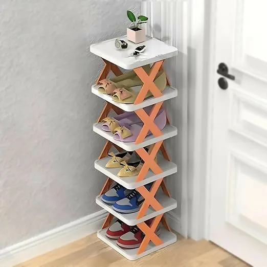 6-Layer Stackable Shoe Rack with Adjustable Storage Organizer for Bedroom & Entryway