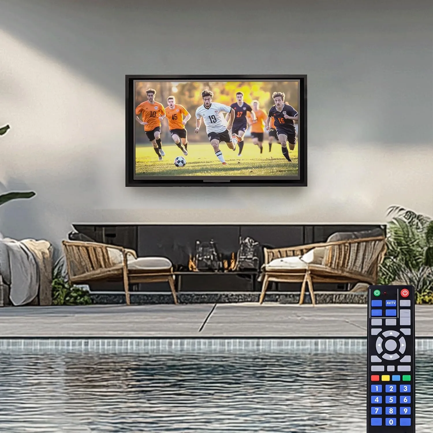 60-65 inch Weatherproof Outdoor TV Enclosure, with Transparent Front Panel, Clear Dust Resistant Television Cover for Outside(Right Door), Include the TV Wall Mount