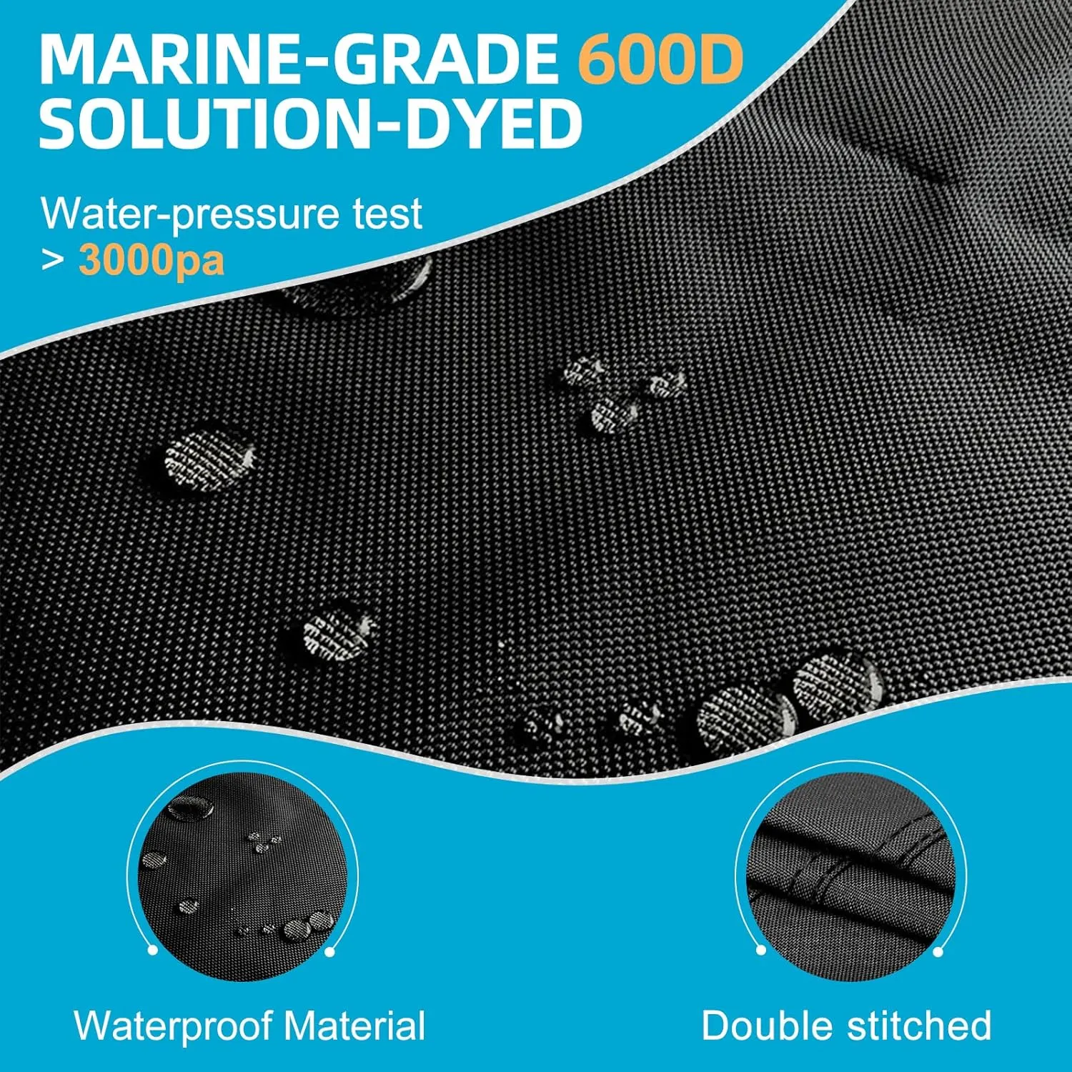 600D Kayak Cover,Heavy Duty Tear Resistant Canoe Cover, Waterproof & UV-Proof Trailerable Kayak Covers for Outdoor and Indoor Storage(Fits 10.8-12ft Black