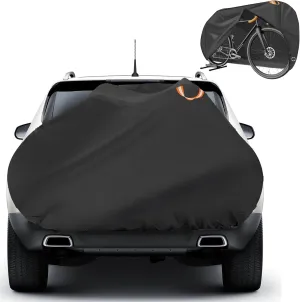 600D Oxford Bike Cover for Transport 1 Bike on Rack - Tear-resistant Outdoor Bike Covers for 1 Bikes on Rear Bike Rack Transport Waterproof Bicycle Covers for Single Bike on Car Hitch Travel Storage