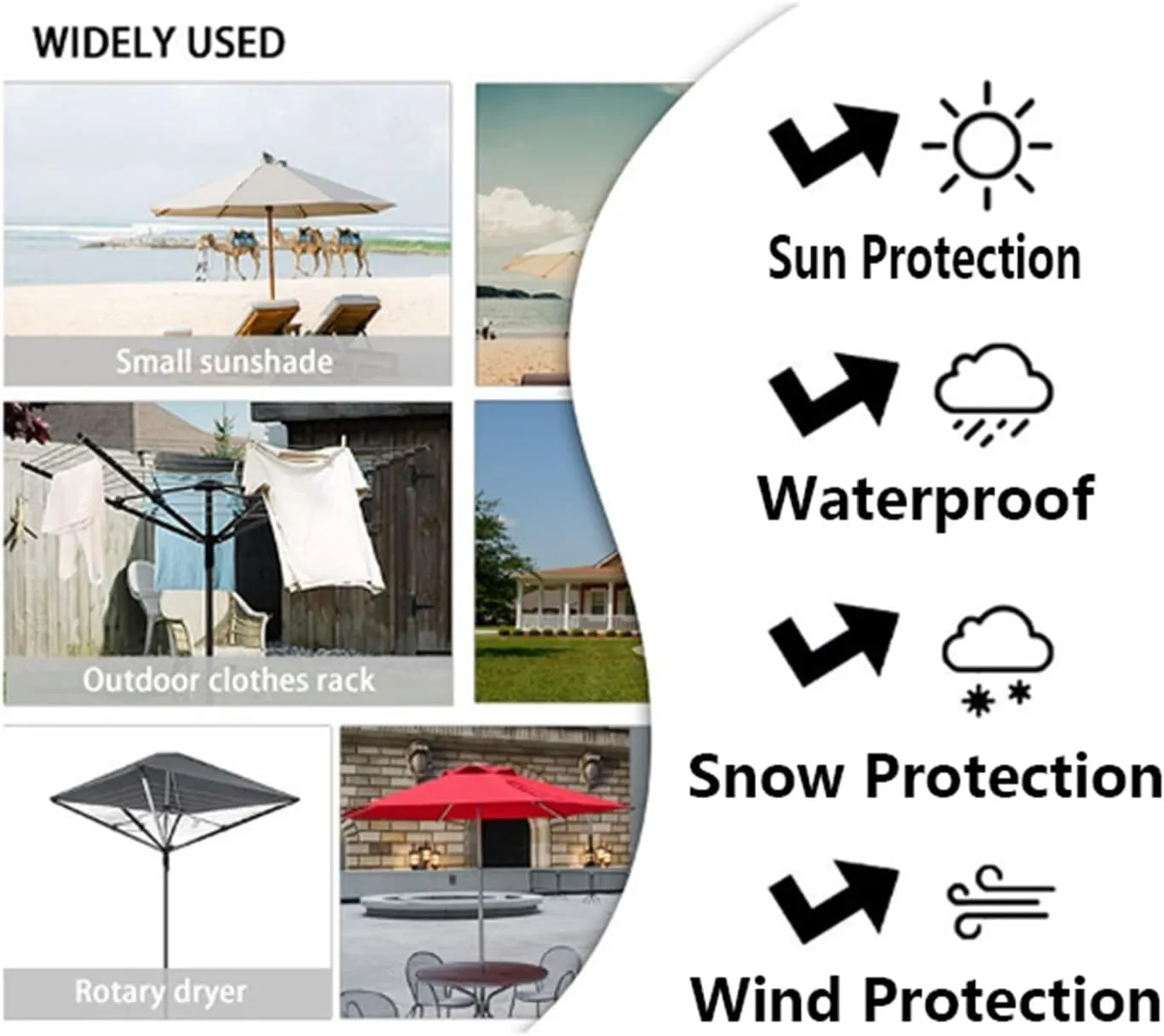600D Oxford Fabric Clothesline Cover, Outdoor Rotary Dryer Cover with Full-Length Zipper, Heavy-Duty Clothesline Cover with Storage Bag for Garden Patio(Green,65x6x6inch)