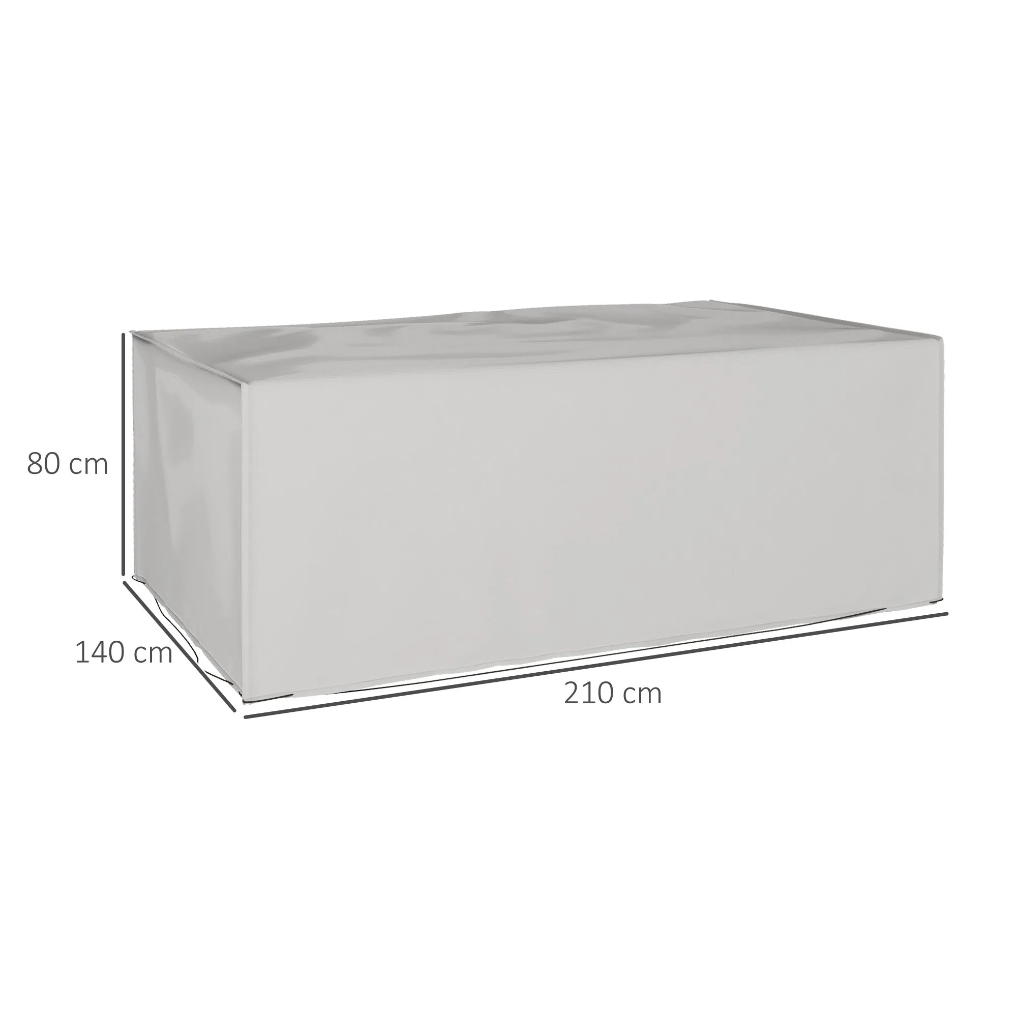 600D Oxford Furniture Protection Cover, Waterproof & Anti-UV, Grey, 210x140x80cm