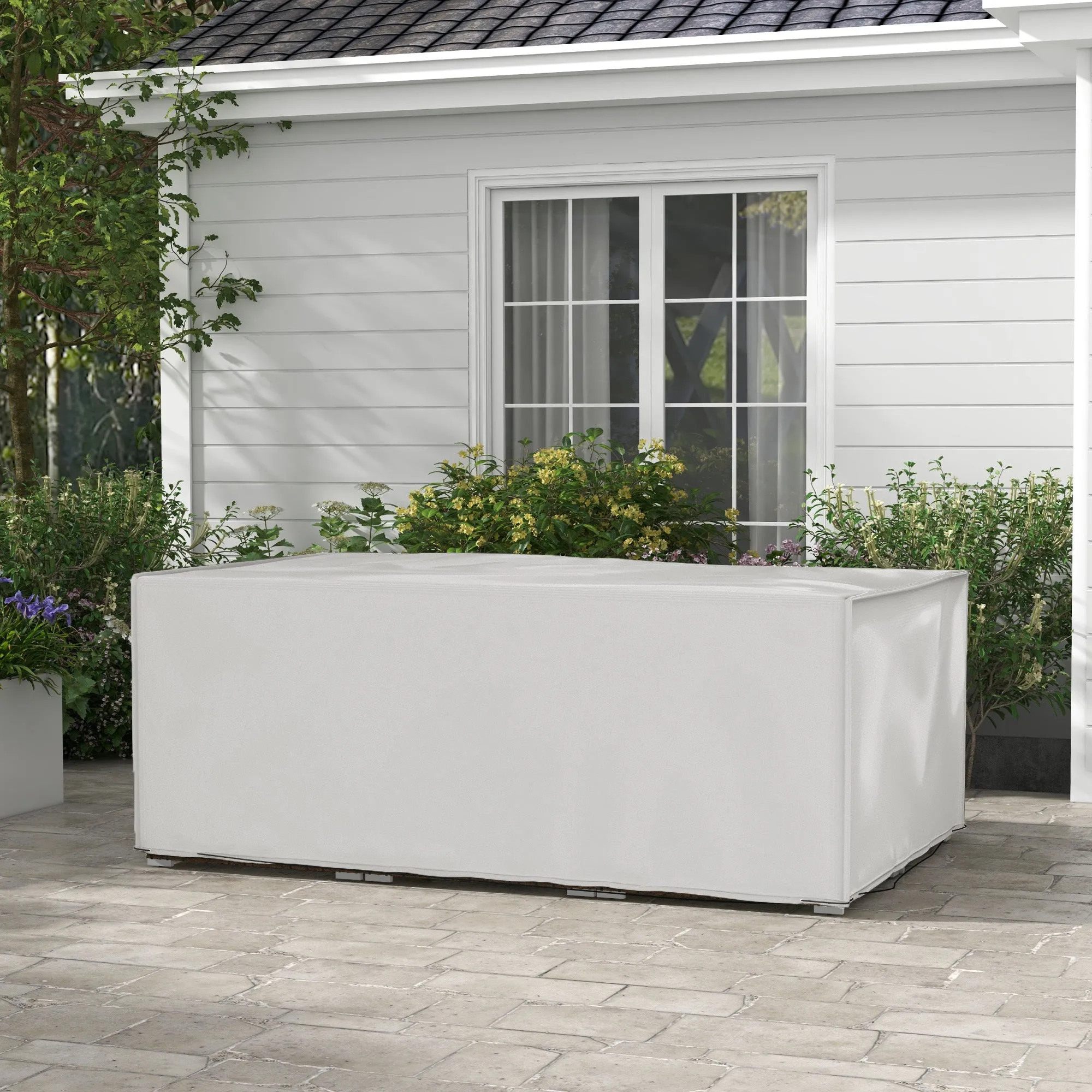 600D Oxford Furniture Protection Cover, Waterproof & Anti-UV, Grey, 210x140x80cm