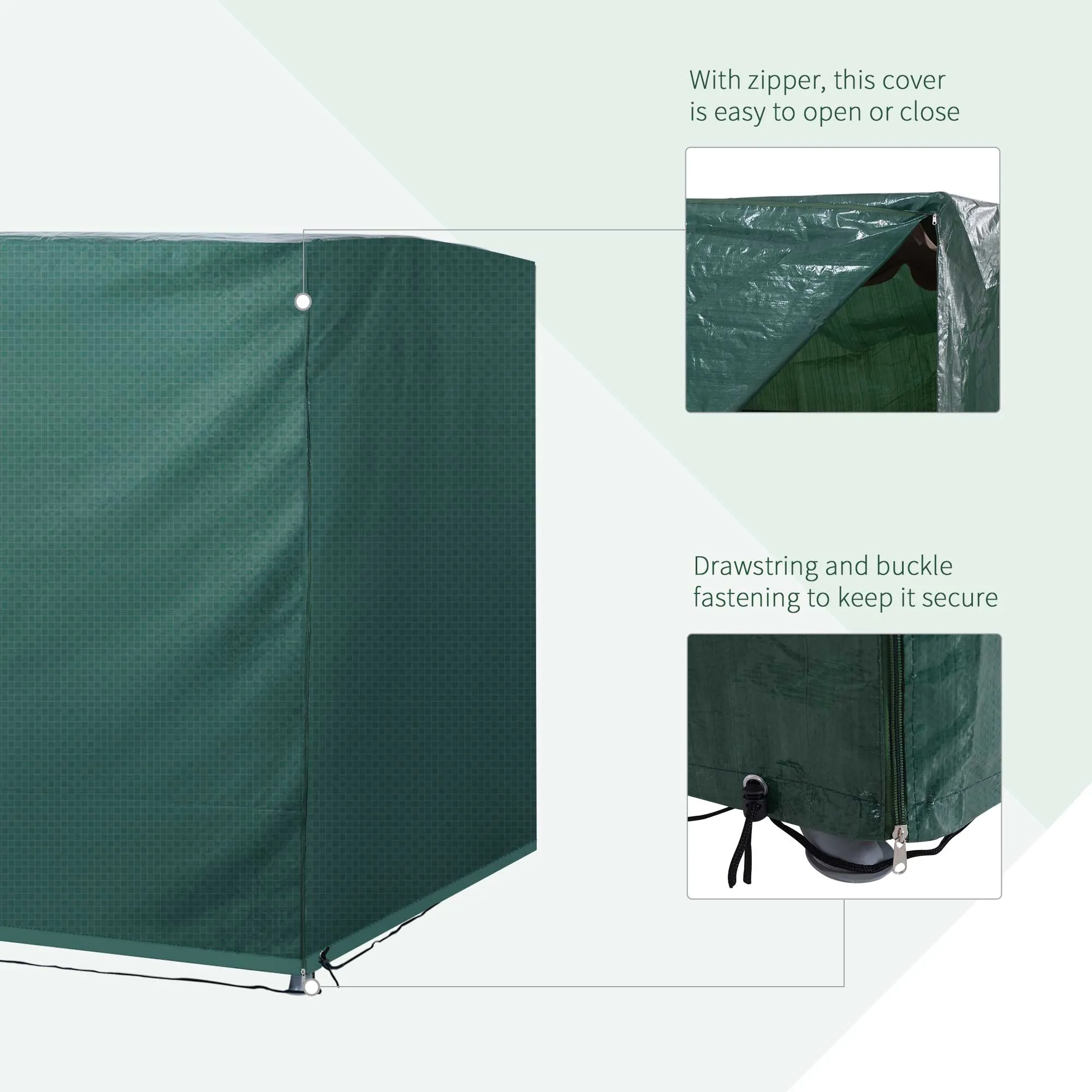 7x5x5ft H Large Patio Swing Chair Cover Outdoor Garden Furniture Protector, All-weather Rain and UV Blocks, Dark Green