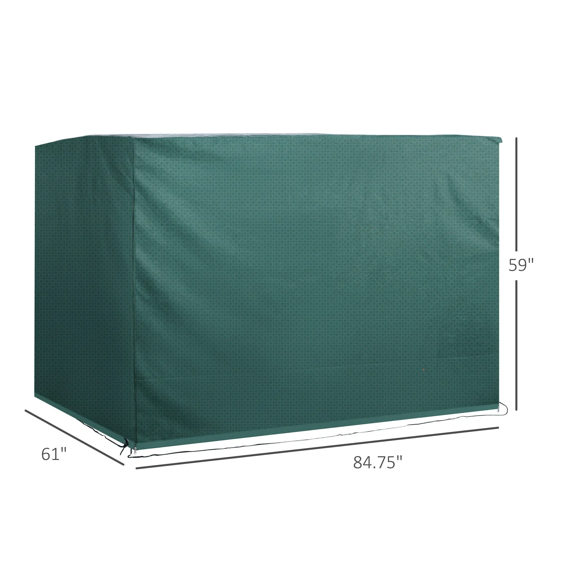 7x5x5ft H Large Patio Swing Chair Cover Outdoor Garden Furniture Protector, All-weather Rain and UV Blocks, Dark Green
