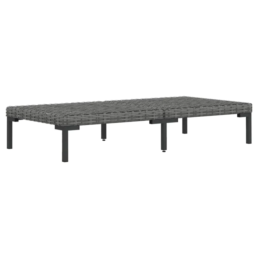 8 Piece Patio Lounge Set with Cushions Poly Rattan Dark Gray