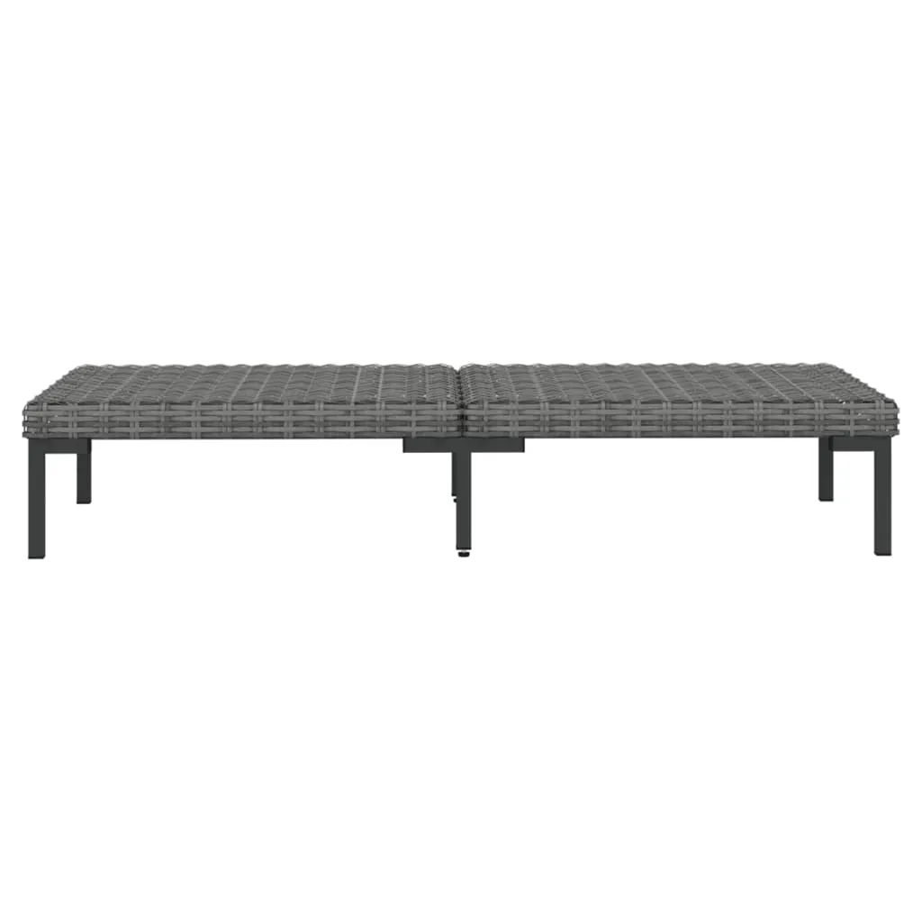 8 Piece Patio Lounge Set with Cushions Poly Rattan Dark Gray