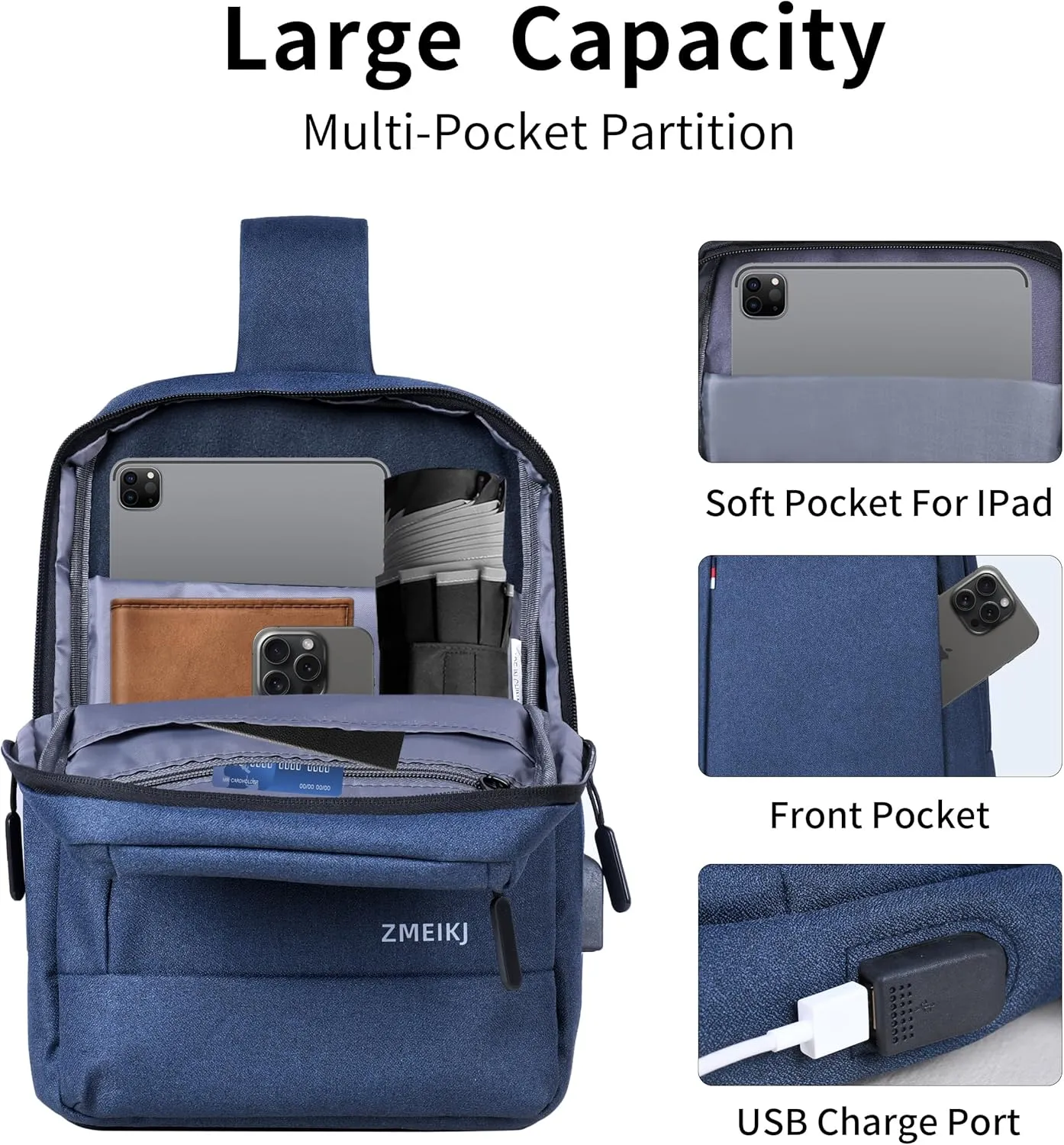 9-11 Inch iPad Bag Tablet Sleeve Satchel Messenger Sling Shoulder Strap Carrying Case for Fire Laptop Kindle or Others