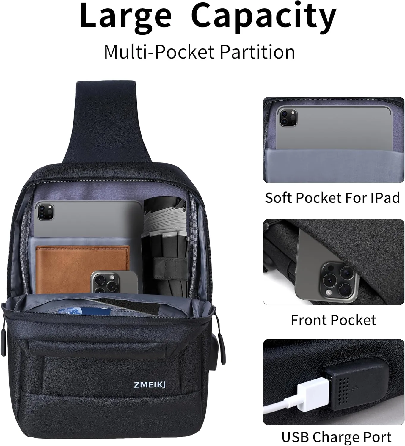 9-11 Inch iPad Bag Tablet Sleeve Satchel Messenger Sling Shoulder Strap Carrying Case for Fire Laptop Kindle or Others