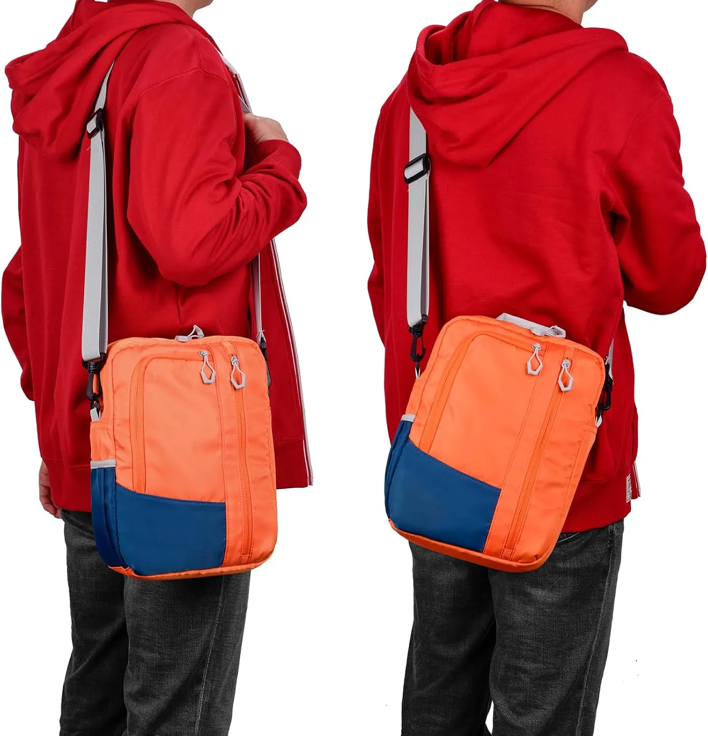 9-11 Inch Tablet Sleeve Bag, Padded Carrying Travel Case for iPad Pro 11-in, Galaxy Tab S9/S8, with Shoulder Strap (Orange)