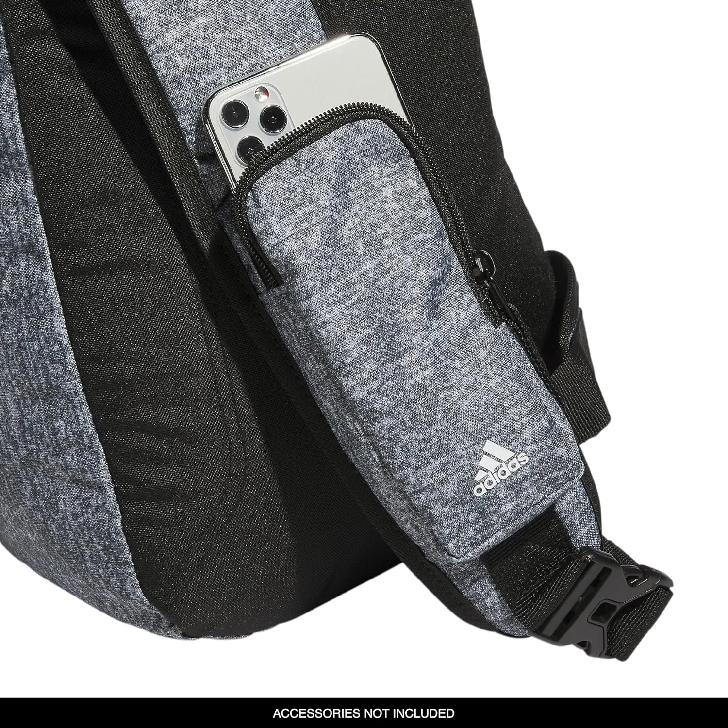 adidas Prime Sling-Single Strap Crossbody Backpack, Jersey Onix Grey/Black/White, One Size