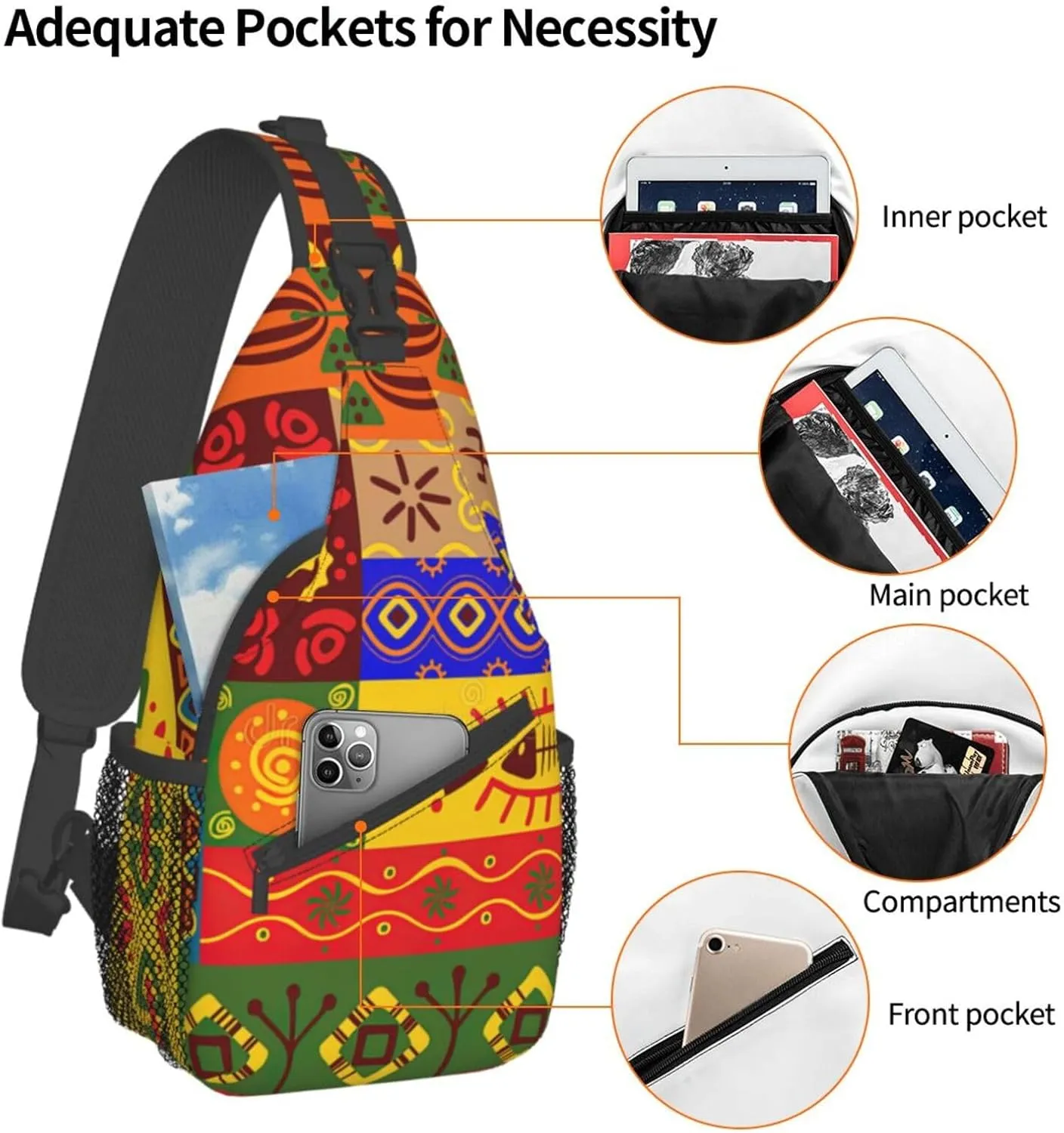 Adorable Sloth Crossbody Bag Chest Shoulder Bag Small Casual Backpack Suitable For Women Men Hiking
