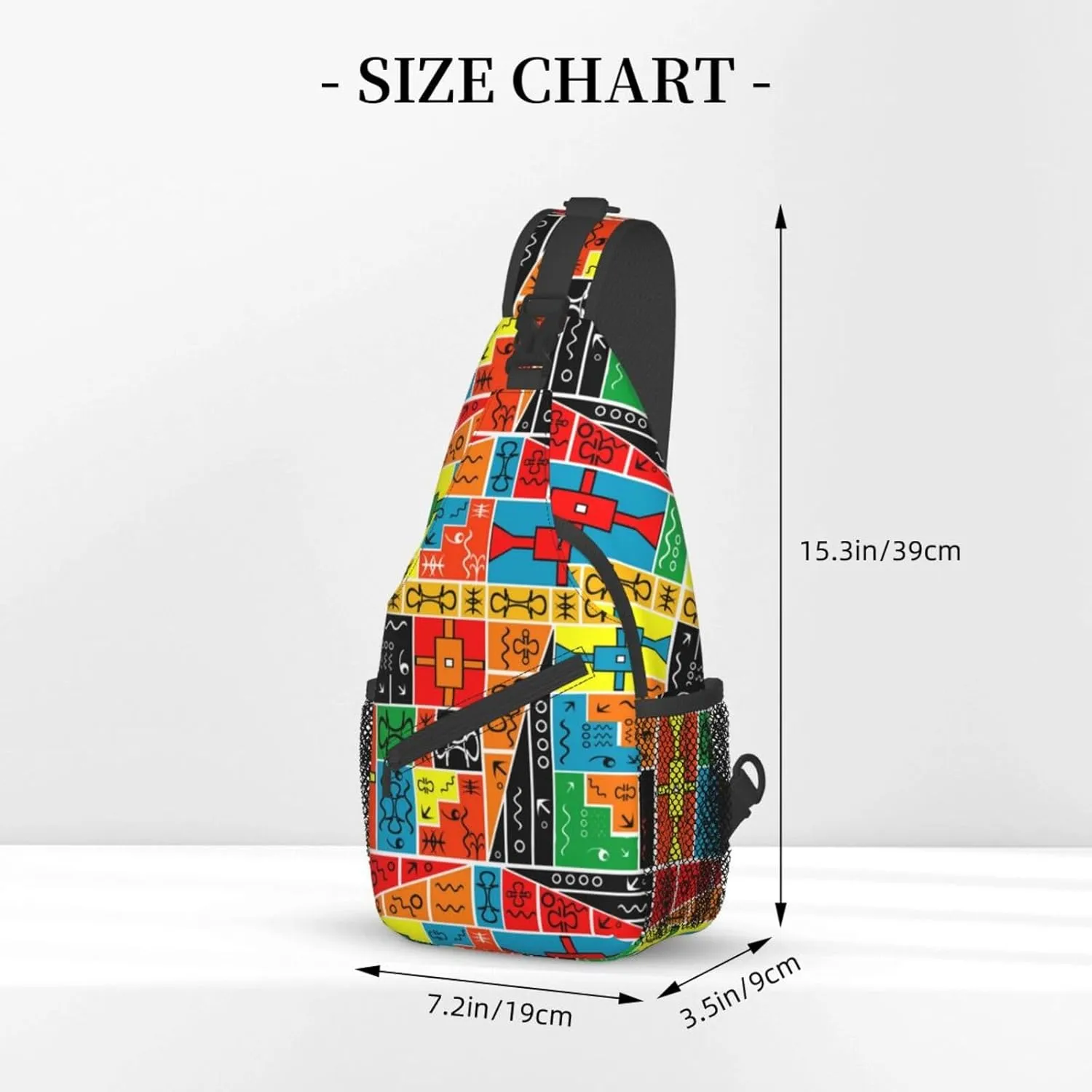 African Crossbody Bag African Art Shoulder Bag Backpack Africa Sling Bag Chest Casual Daypack for Outdoor