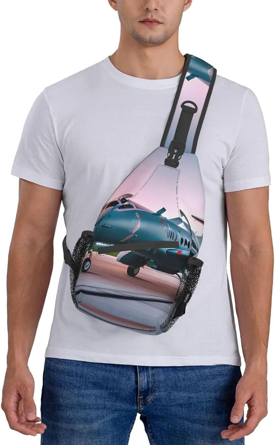 Aircraft Crossbody Bag Chest Shoulder Bag Small Casual Backpack Suitable For Women Men Hiking