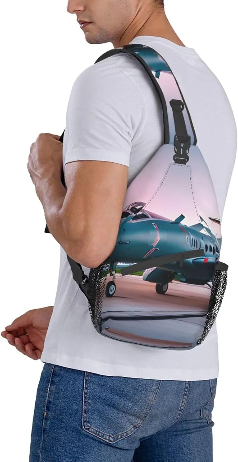 Aircraft Crossbody Bag Chest Shoulder Bag Small Casual Backpack Suitable For Women Men Hiking