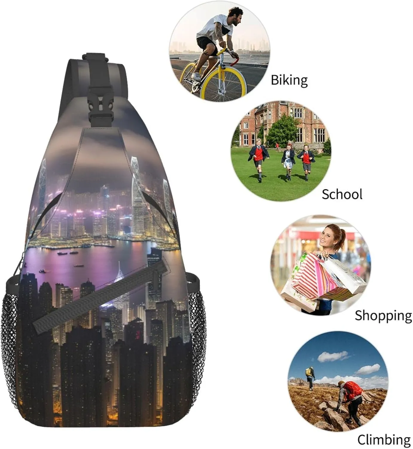 Aircraft Crossbody Bag Chest Shoulder Bag Small Casual Backpack Suitable For Women Men Hiking