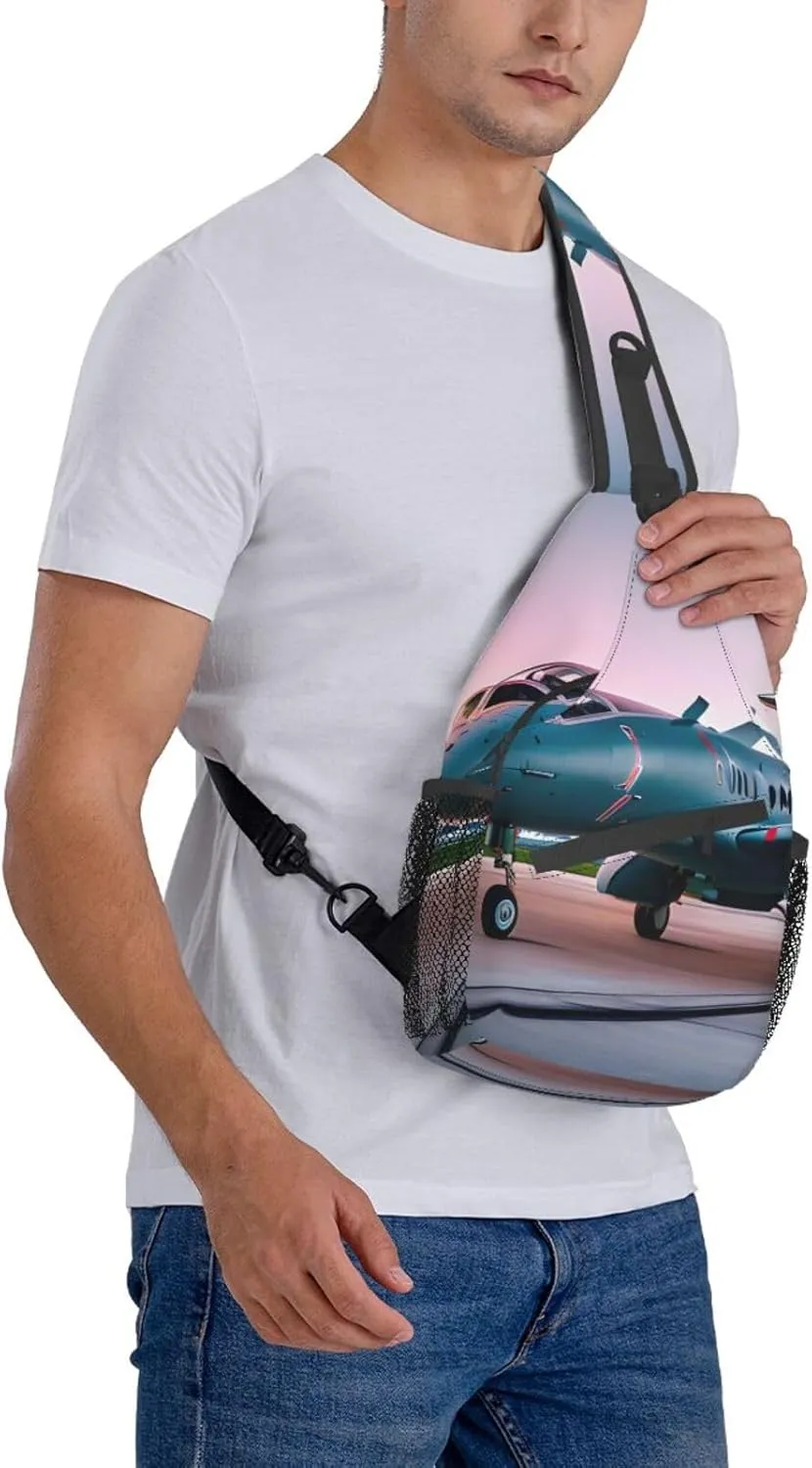 Aircraft Crossbody Bag Chest Shoulder Bag Small Casual Backpack Suitable For Women Men Hiking