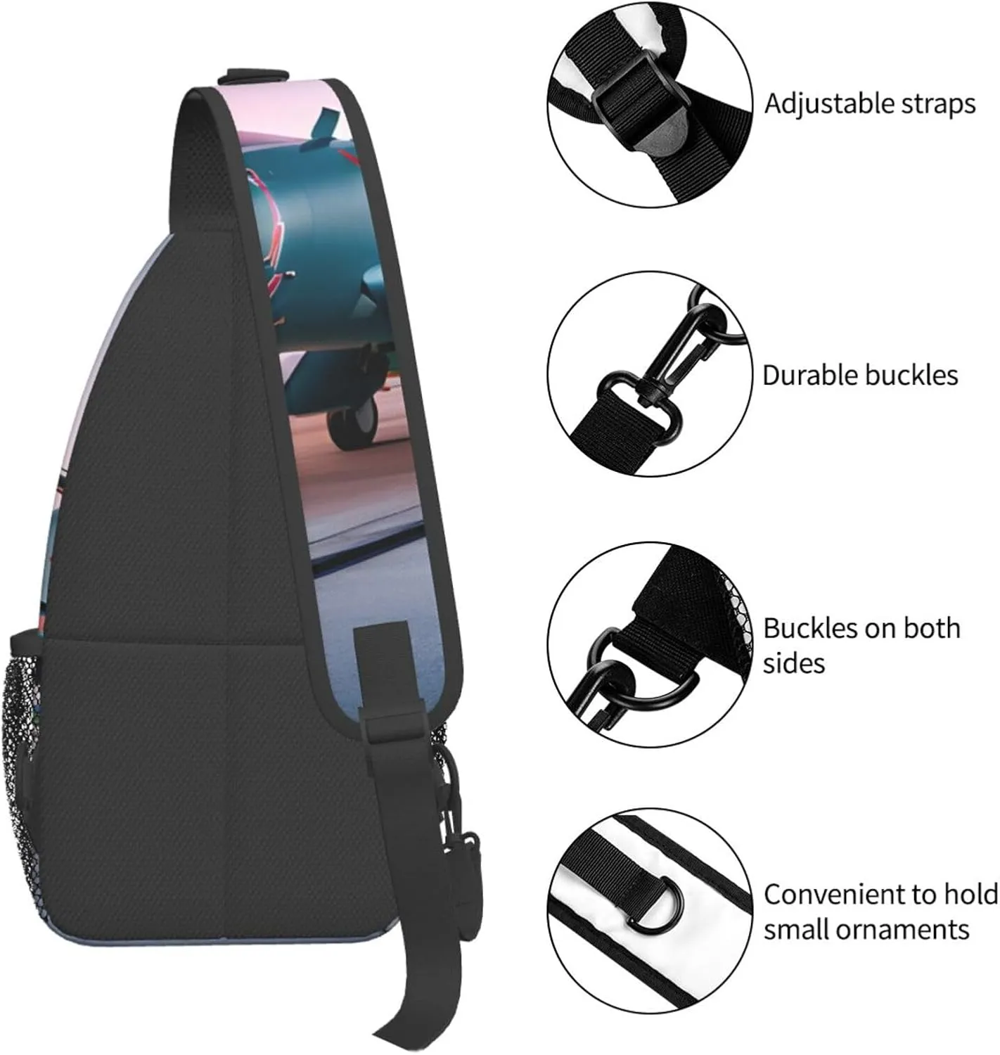 Aircraft Crossbody Bag Chest Shoulder Bag Small Casual Backpack Suitable For Women Men Hiking