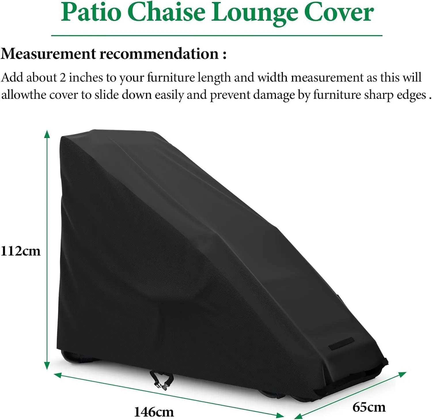 AKEfit Zero Gravity Chair Cover Outdoor Folding Lawn Lounge Chair Covers Waterproof All Weather Dustproof Oxford Anti with Storage Bag Black