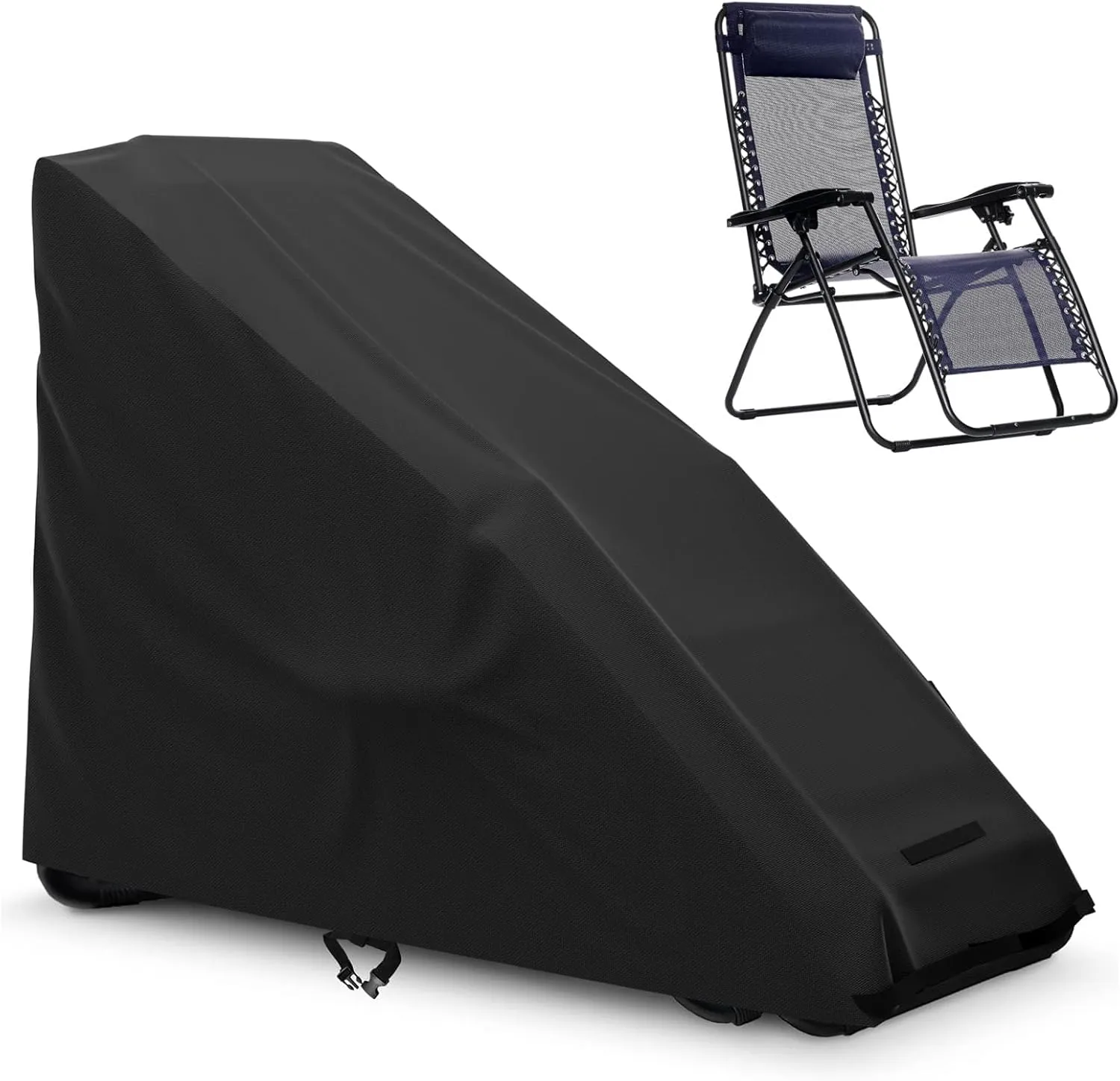 AKEfit Zero Gravity Chair Cover Outdoor Folding Lawn Lounge Chair Covers Waterproof All Weather Dustproof Oxford Anti with Storage Bag Black