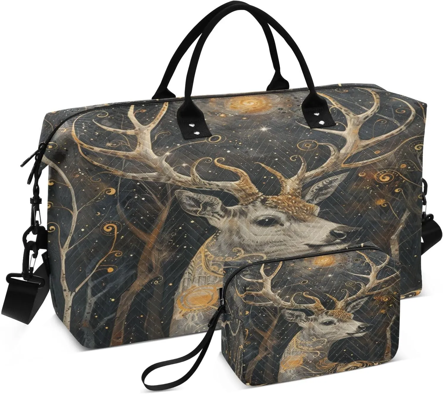 ALAZA Tribal Deer Travel Duffel Bag Gym Bag Sports Tote Bag Weekender Overnight Travel Bag for Women Men Business Trip Workout