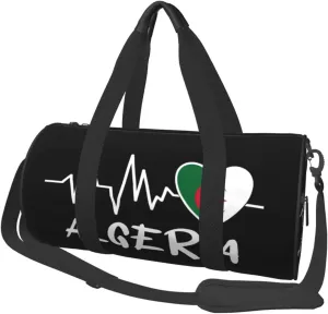 Algeria Heartbeat Duffel Bag Gym Bag Travel Sports Tote Large Foldable Beach Swim Yoga2