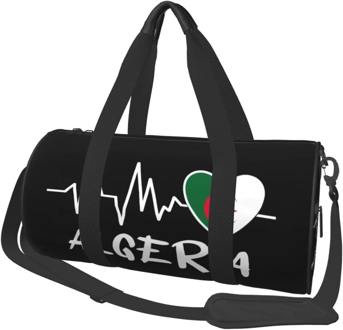 Algeria Heartbeat Duffel Bag Gym Bag Travel Sports Tote Large Foldable Beach Swim Yoga2