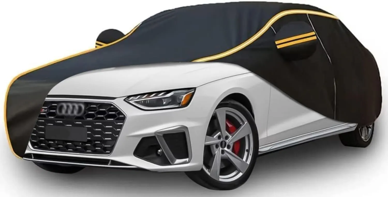 All Weather Waterproof car Cover for Audi A6 1997-2005,Zipper Cotton Universal, All-Weather UV Protection, Snow Proof, Wind Proof, dust Proof