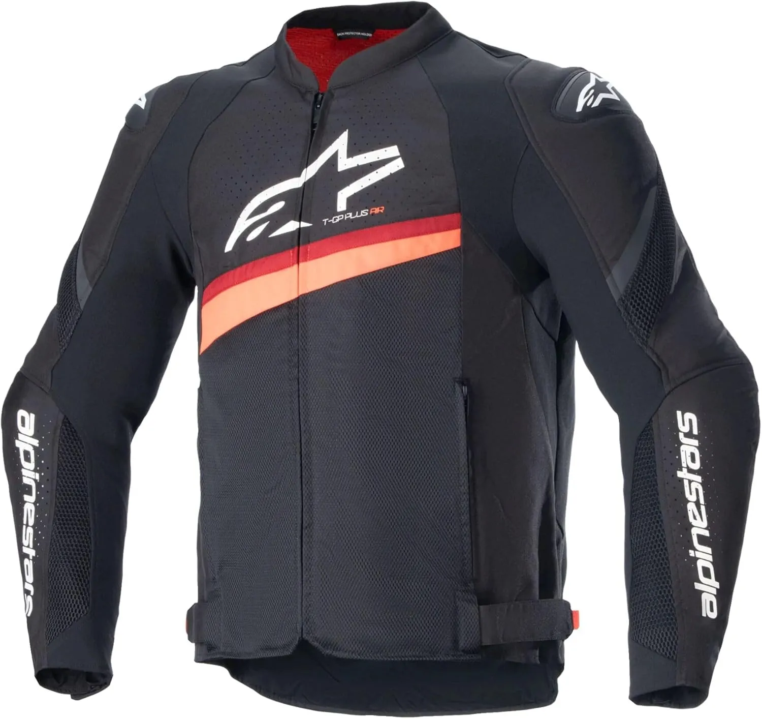 Alpinestars T-GP Plus V4 Airflow Jacket, Lightweight Mesh Construction, CE-Certified, Sport Fit, DFS Shoulder Protection, Hot Weather Riding Gear, XL, Black/Red