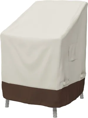 Amazon Basics Outdoor Patio Chair Covers Waterproof, Anti-UV, Durable, Set of 2, Beige/Tan