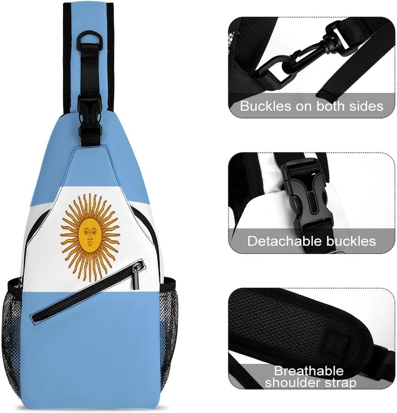 America Usa Flag-Retro Sling Bag Crossbody Chest Bag Shoulder Bag For Travel Hiking Cycling Camping