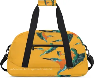 Animals Hummingbird Gym Duffel Bag for Men Women Hummingbird Sports Tote Bag with Adjustable Shoulder Strap for Dance Gymnastics Traveling Outdoor Camping Overnight Stay