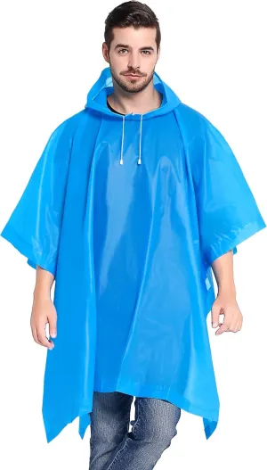 ANTVEE Rain Ponchos for Adults Portable Reusable Raincoat 2 Pack with Drawstring Hood Stay Dry in Style