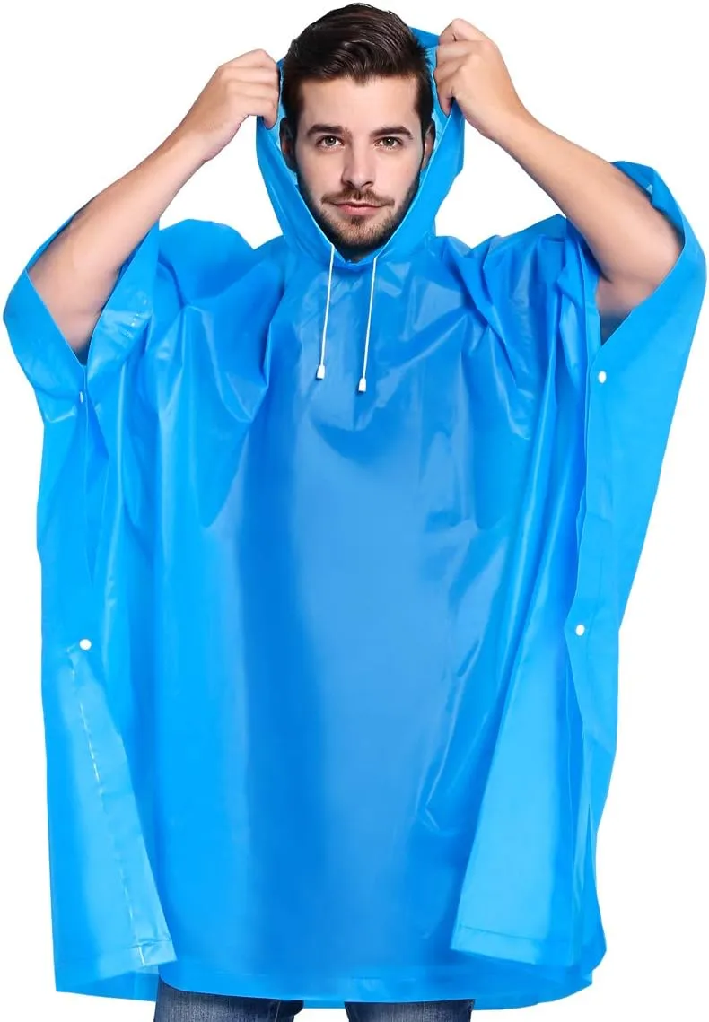 ANTVEE Rain Ponchos for Adults Portable Reusable Raincoat 2 Pack with Drawstring Hood Stay Dry in Style