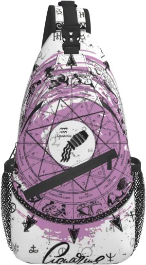 Aquarius Sling Bag Personalized Constellations Chest Bag Travel Hiking Chest Bag Daypack Outdoor Sports Bag For Women Men