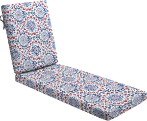 Arden Foam Outdoor Chaise Lounge Cushion, 21 x 72, Made with ProFoam, Rain-Proof, Fade Resistant, Clark Blue